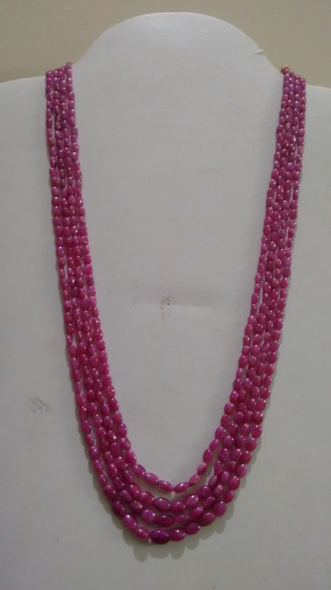 pink ruby stone necklace