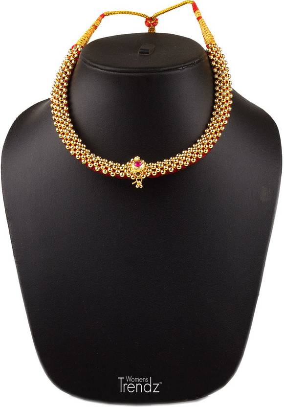 Thushi necklace gold with price clearance
