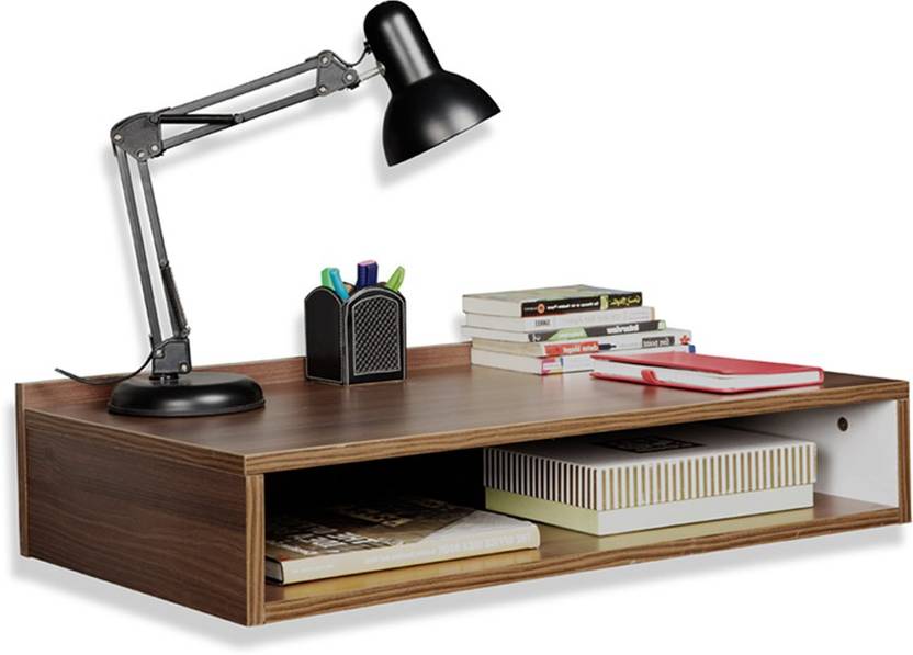 Delite Kom Compact Wall Hung Study Table With Open Shelf Engineered Delite Kom Compact Wall Hung Study Table With Open Shelf Engineered Wood Mounted Finish Color Acacia Dark Matt