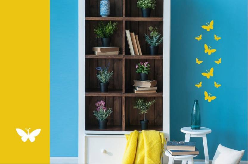 ASIAN PAINTS Wall Stories Butterfly DIY Stencil Kit Yellow 7909 Paint