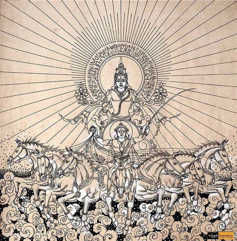 art tantra suryadev canvas