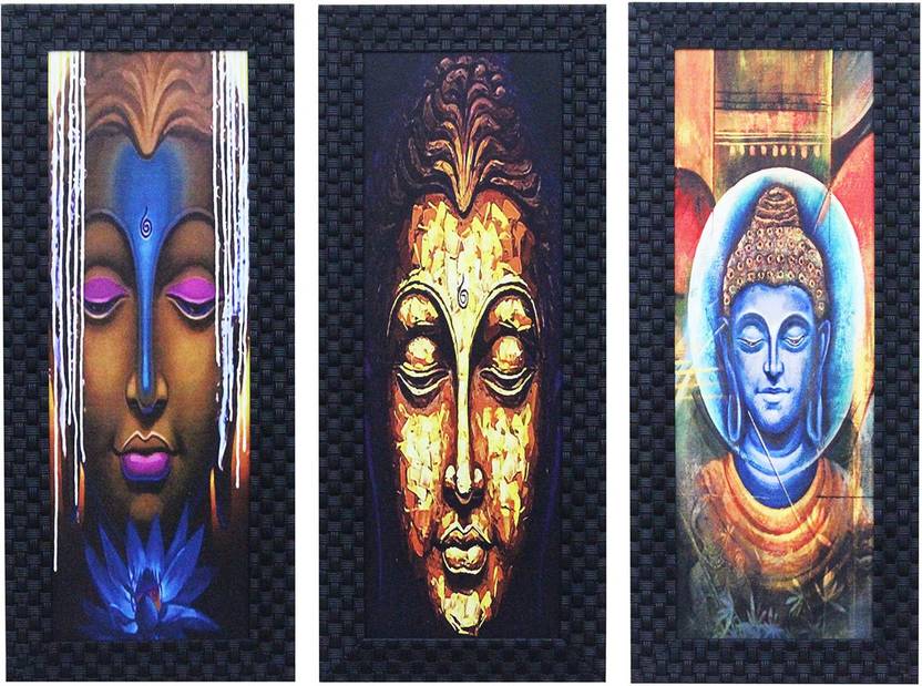 Craft Junction Set Of 3 Lord Buddha Art Print Design Matt