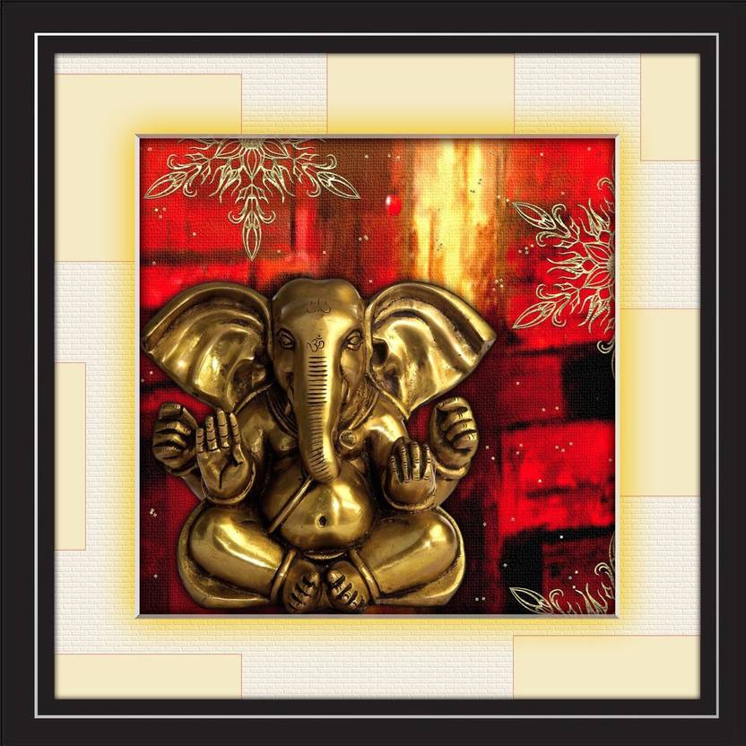 Jay Ganesh Frames Digitally Printed Classic Creative And Decorative Jay Ganesh Frames Digitally Printed Classic Creative And Decorative Photo Wall Hangings For Home Decor Lord In Red With Black Frame