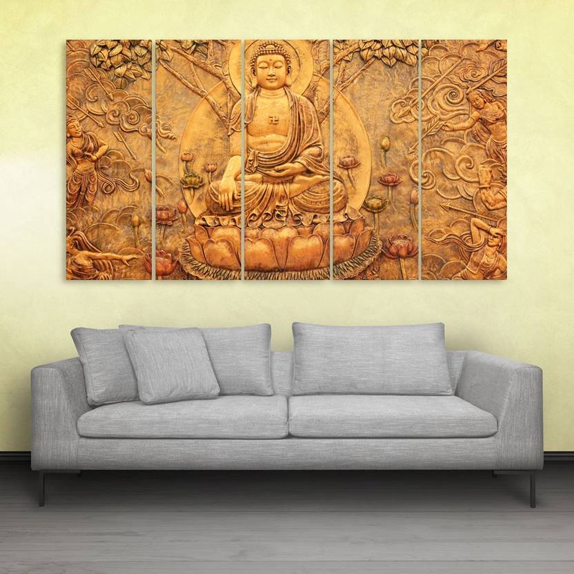 Inephos Buddha Beautiful Wall Painting Multiple Frames Digital Inephos Buddha Beautiful Wall Painting Multiple Frames Digital Reprint 30 Inch X 52