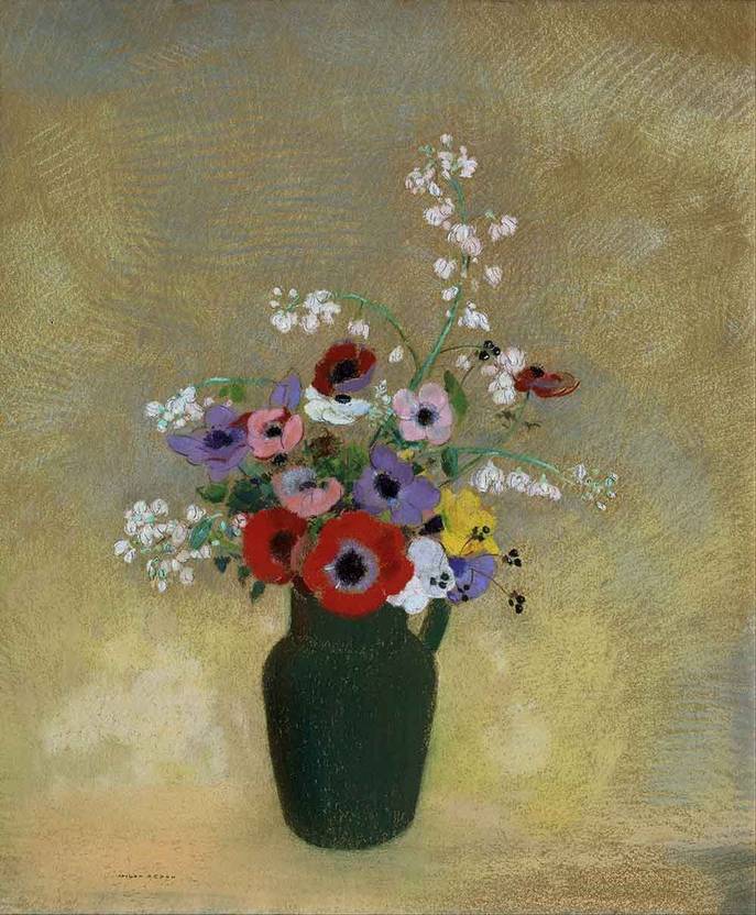 The Museum Outlet Odilon Redon Large Green Vase With Mixed
