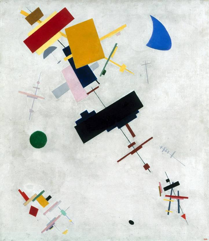 Ocher Art 39x34 INCHES, Kazimir Malevich Suprematism