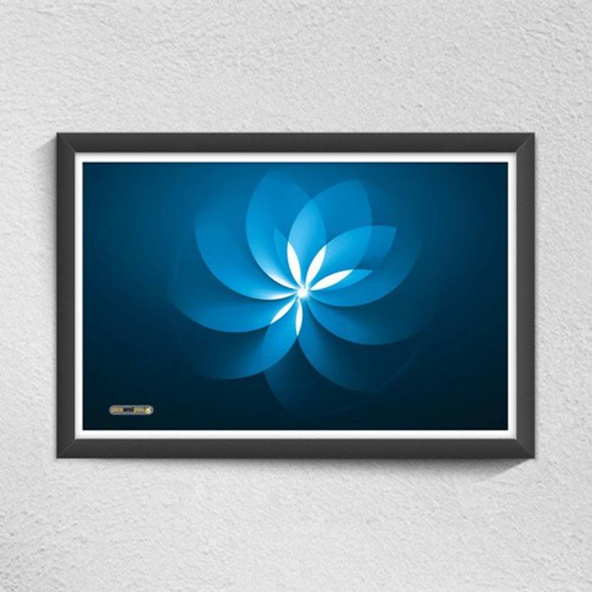 Pics And You Abstract Pattern Blue Digital Reprint Painting