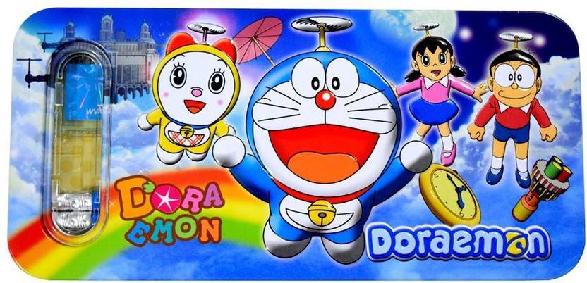 Disney Doraemon Doraemon Art Metal Pencil Box (Set of 1, Blue)