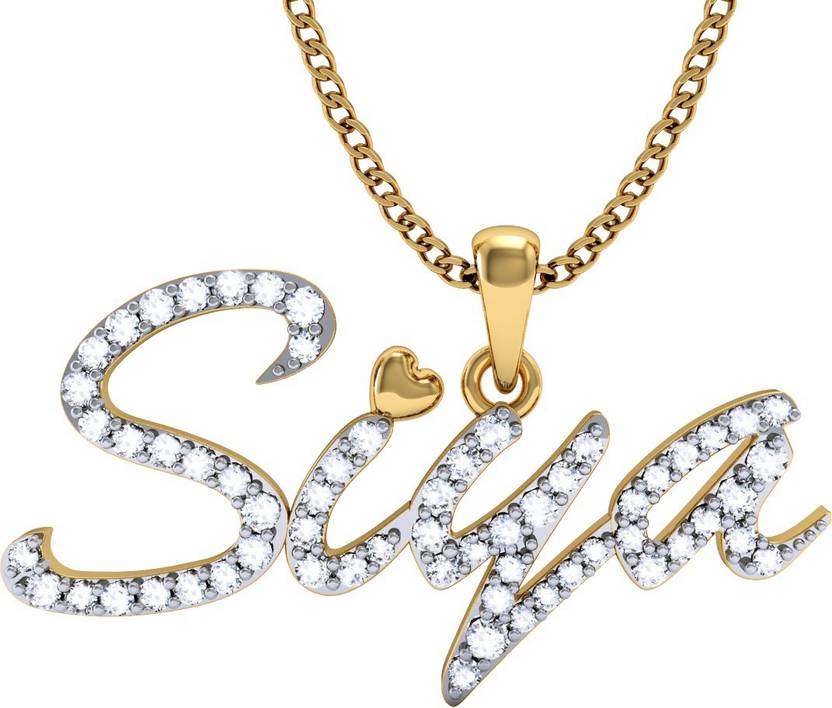 Vachya Name Pendant 18kt Diamond Yellow Gold Pendant Price In India Buy Vachya Name Pendant 18kt Diamond Yellow Gold Pendant Online At Flipkart Com