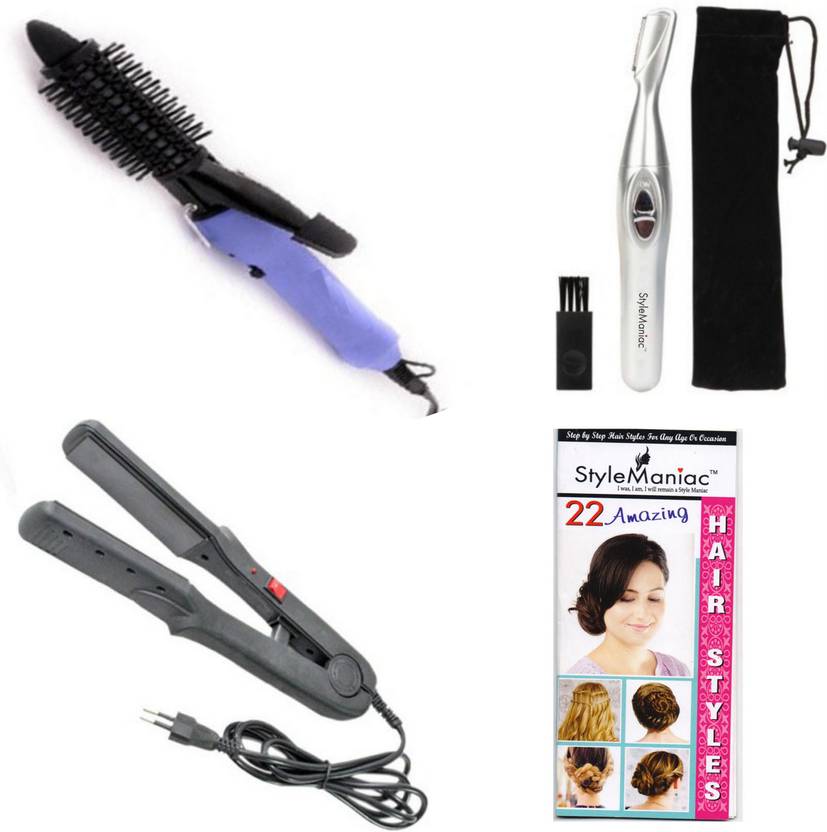 Style Maniac Ceramic Hair Straightener Curling Rod And Ear