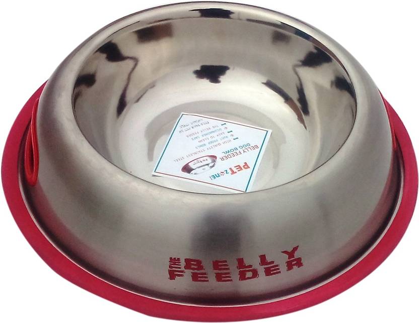 Pet Zone India Belly Bowl Round Stainless Steel Pet Bowl Price In