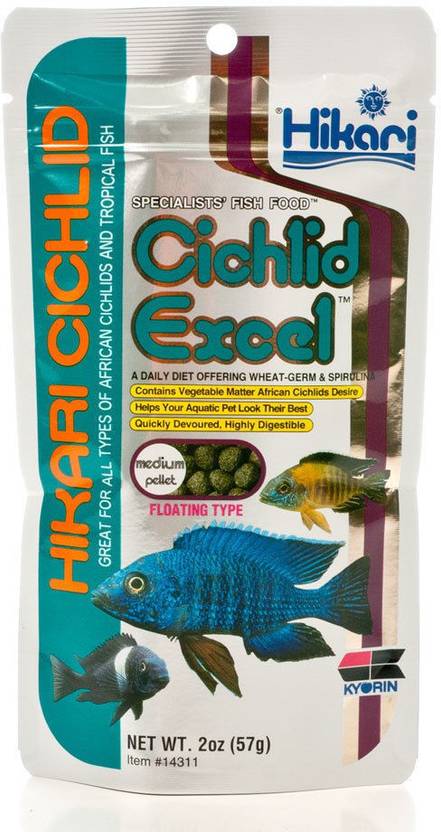 hikari cichlid excel medium new chicken beef 57 g dry fish food