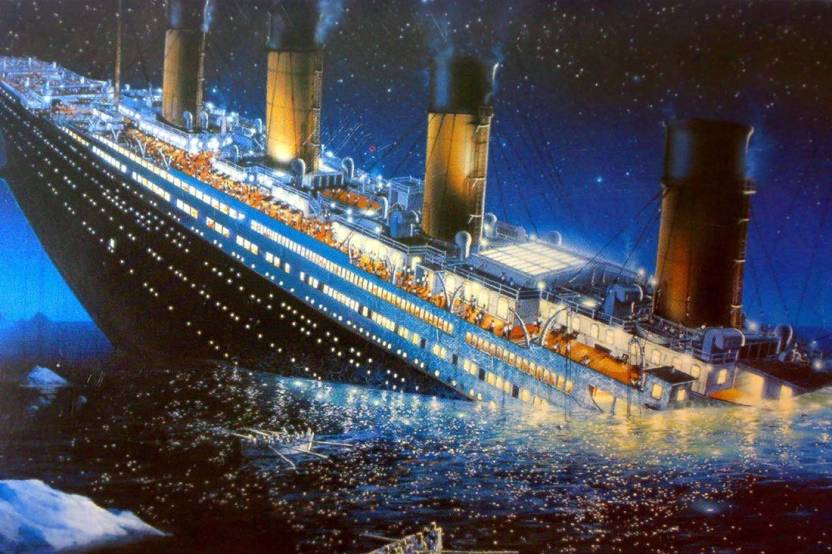 Sinking Majestic Ship Titanic S P804 By Spoilt Paper Print