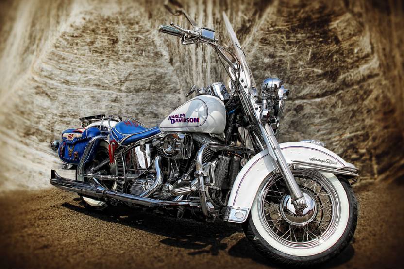 Harley Davidson Racing Bike Poster Paper Print Vehicles Sports