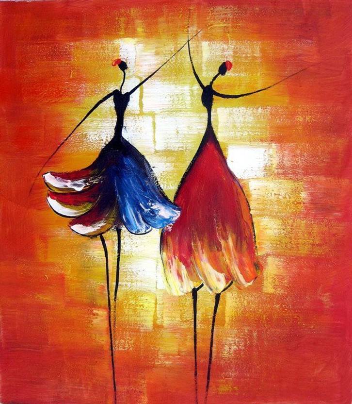 Elite Collection 2 Dancing Girls Frameless Painting Canvas