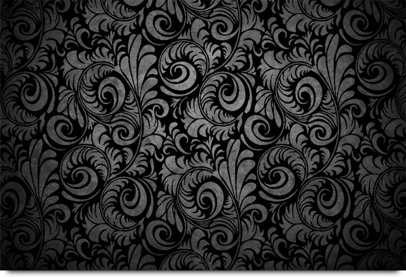 black grey floral pattern paper print abstract posters in india