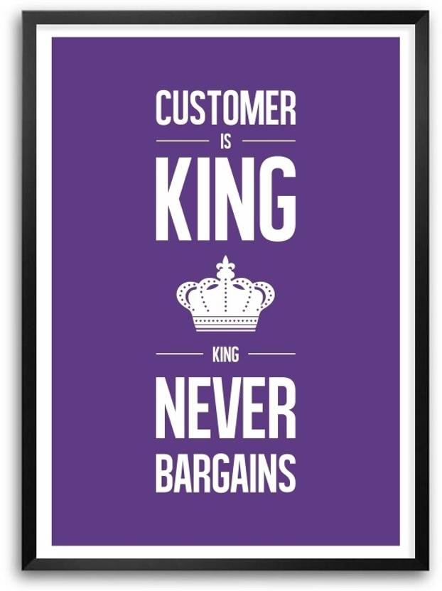 Customer Is King Business Motivational Typography Shop Wall