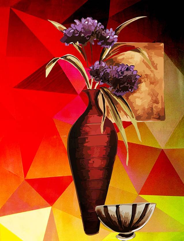 Canvas Painting Without Frame Flower Pot Art Abstract Canvas Painting Without Frame Flower Pot Art