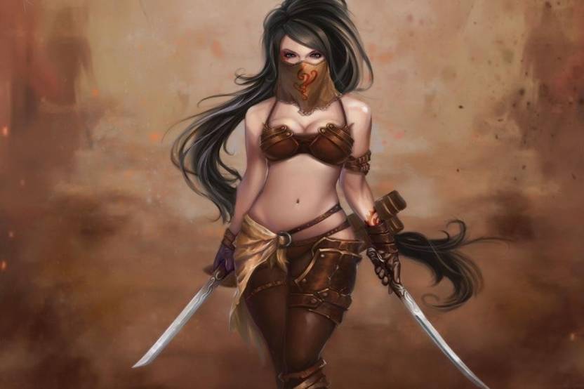Anime Girl Warrior Poster Photographic Paper Art