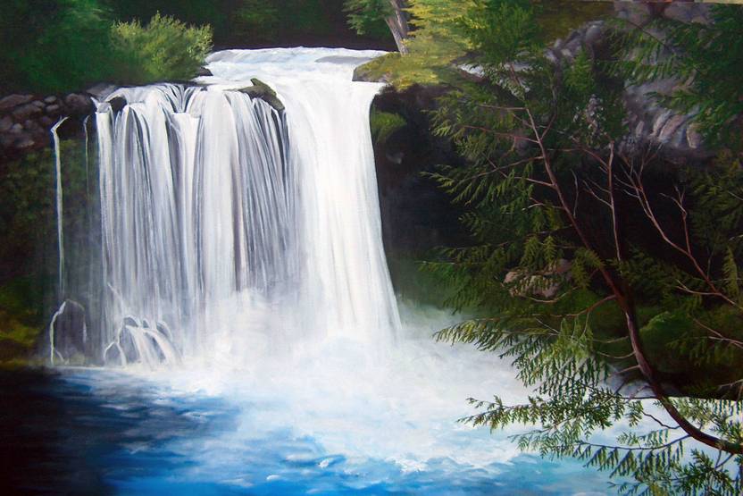 Vastu WaterFall Painting Canvas Art Nature posters in India Buy art