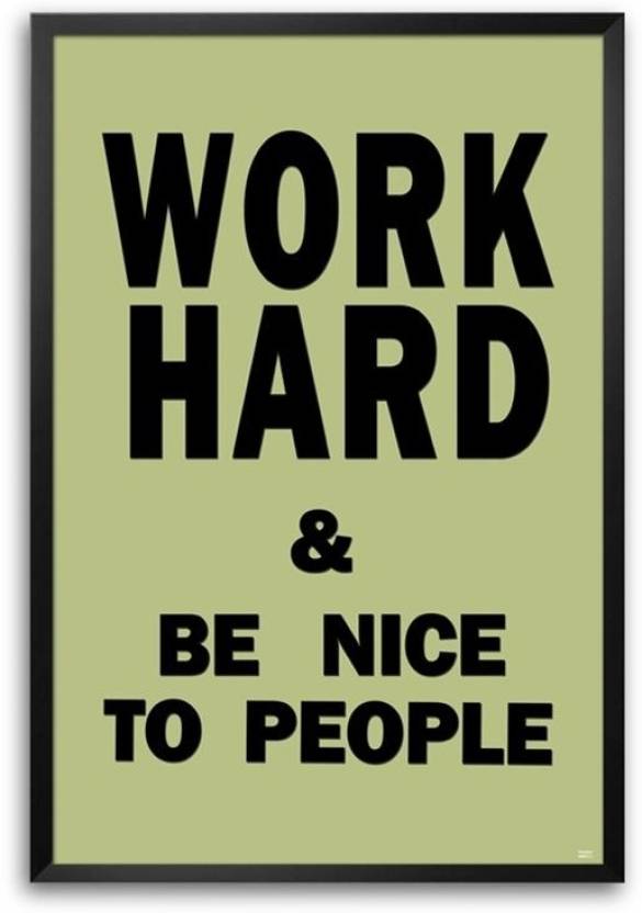 Work Hard Motivational Quote Framed Photographic Paper Quotes