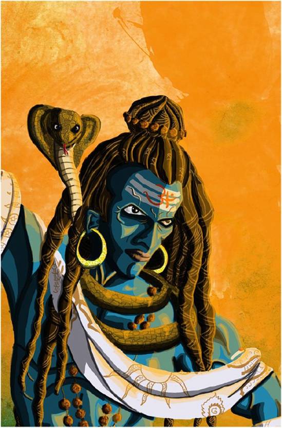 angry shiva tandav poster paper print religious posters in india