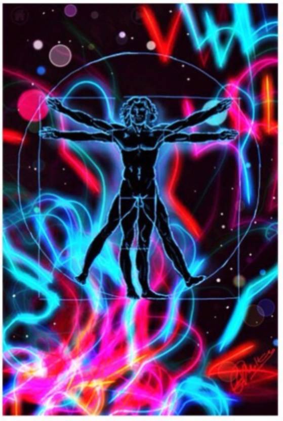 Athah Poster Vitruvian Man Psychedelic Wall Art Loco Lobo Athah Poster Vitruvian Man Psychedelic