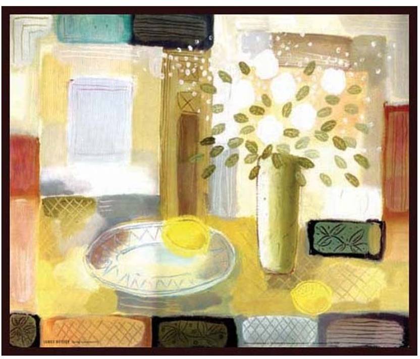 Abstract Arrangement Of Flowers On A Table 1 Paper Print