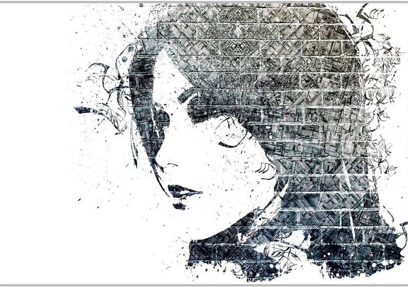Eurekadesigns Face Art Black And White Poster Paper Print