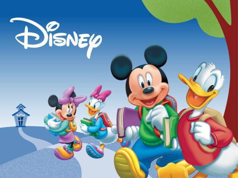 cartoon disney donald duck with mikki mouse paper print animation