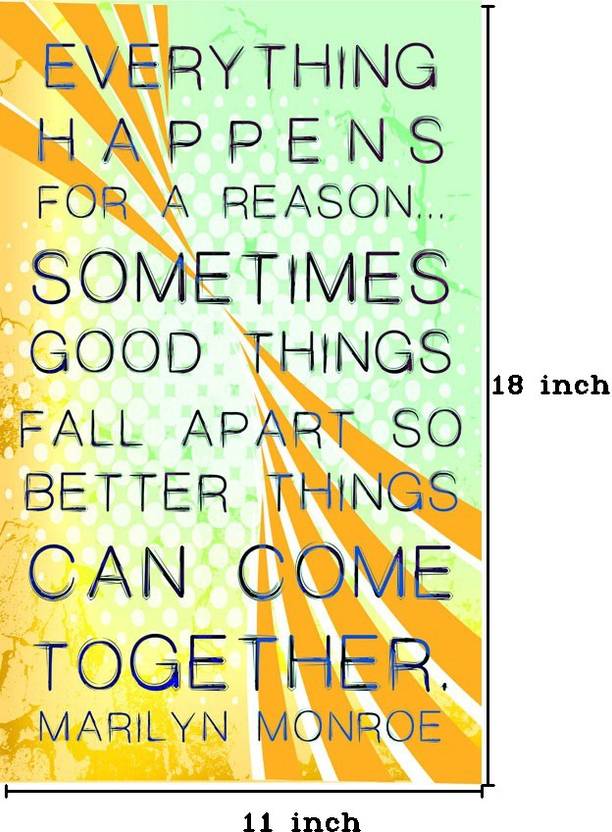 Everything Happens For A Reason Paper Print Quotes Motivation