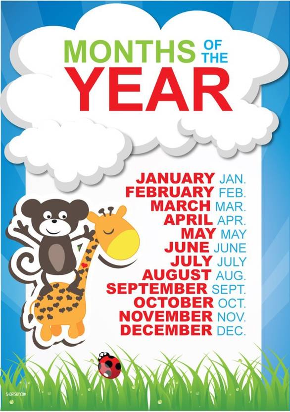 athah poster kids months of the year paper print music posters
