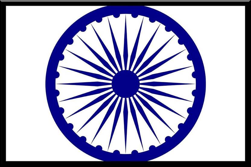 Eureka Designs Ashoka Chakra Wood Poster SWp0 By Spoilt Paper Print