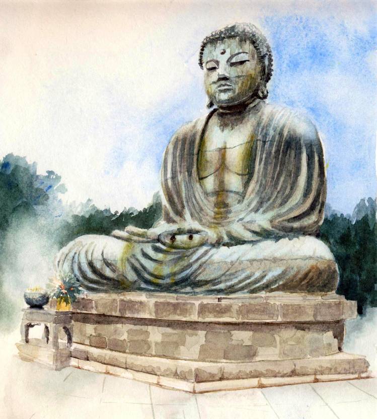 Tallenge Buddha Statue Large Size Ready To Frame Rolled Canvas Tallenge Buddha Statue Large Size