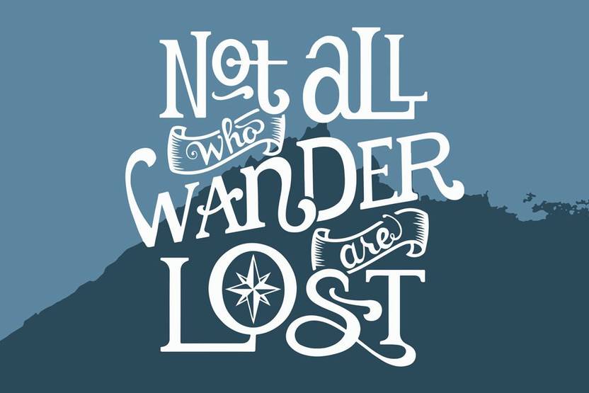 Motivational Quote Poster Not All Who Wander Are Lost