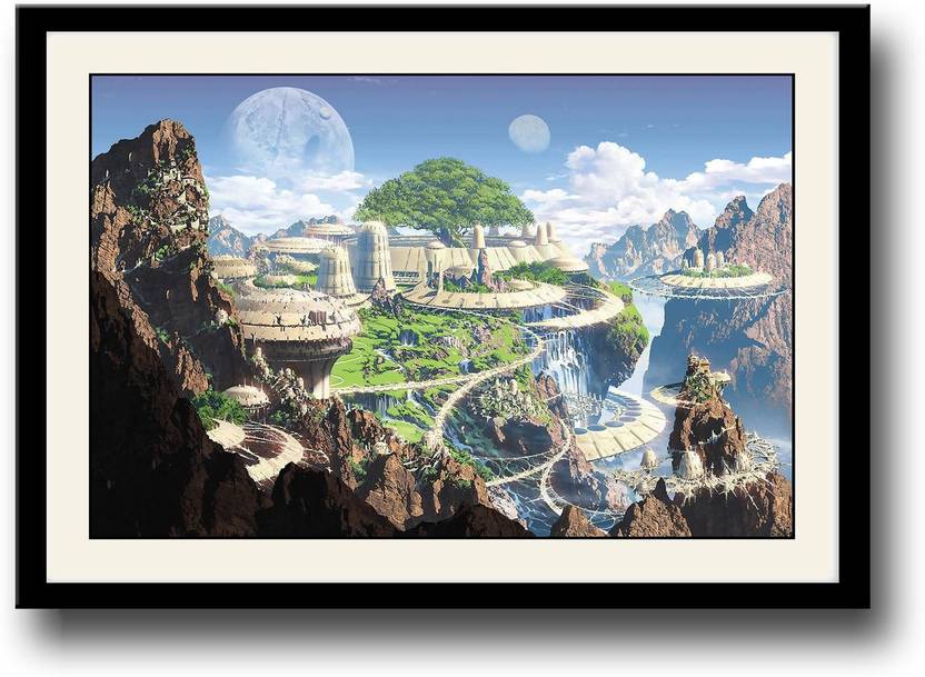 Futuristic Mountain Fine Art Print Abstract Posters In