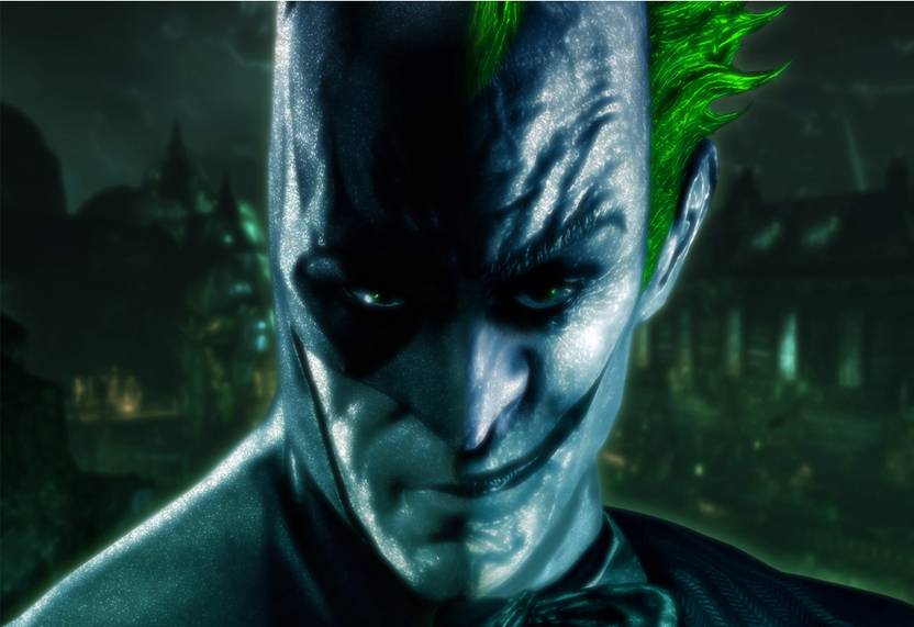 Joker and Batman half face poster Paper Print Comics posters in India