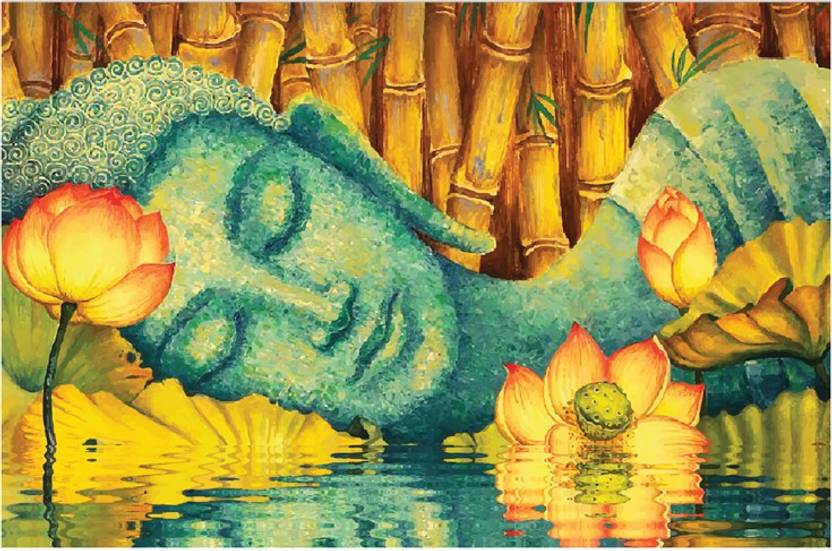 sleeping buddha painting poster