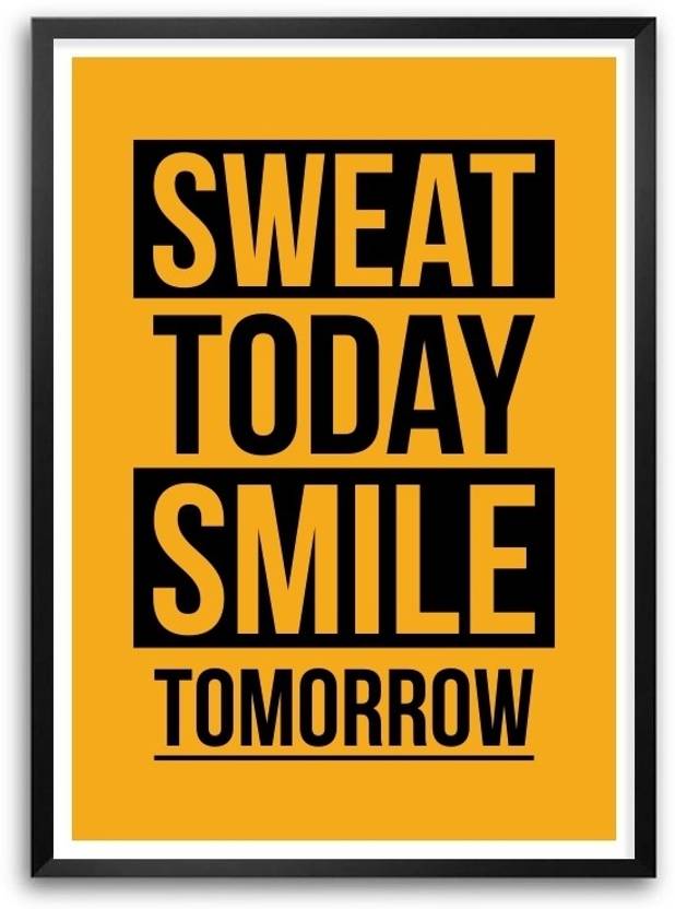 Lab No 4 Sweat Today Smile Tomorrow Fitness Quotes Framed