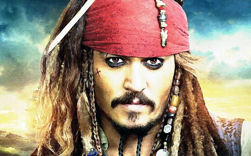 Johnny Depp Pirates Of The Caribbean Movie Poster Paper Print - Shoping ...