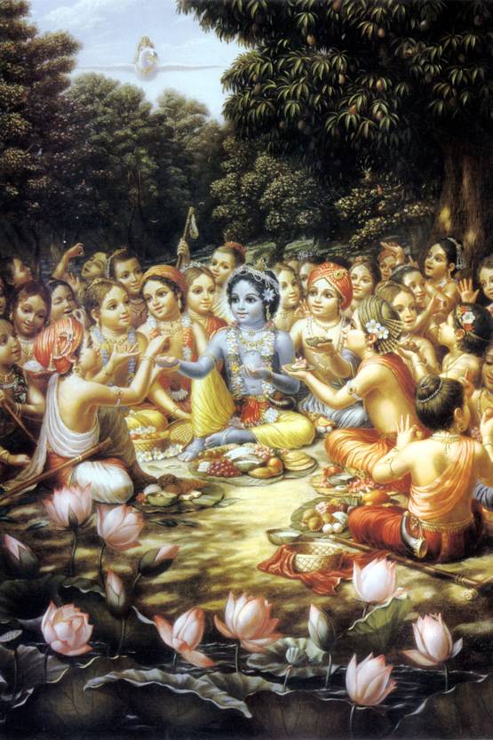 Lord Krishna and Friends Poster Paper Print Religious posters in