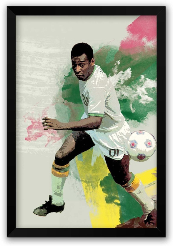 Pele Brazil Unusual Colour Door Poster