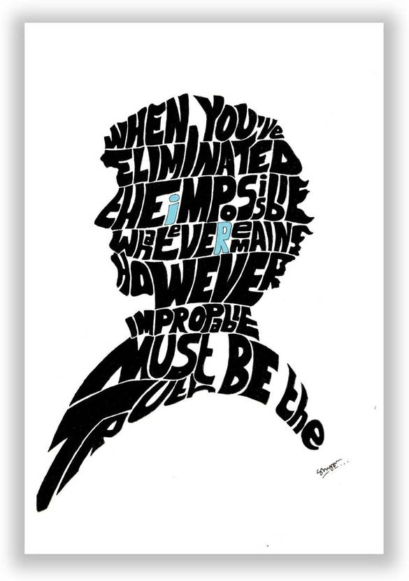 Sherlock Holmes Benedict Cumberbatch Typography Illustration With