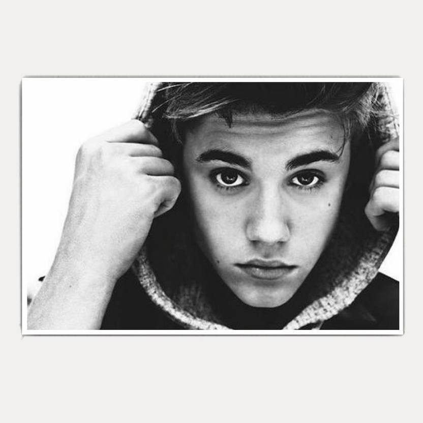Justin bieber black and white king size poster paper print Justin bieber black and white king size poster paper print