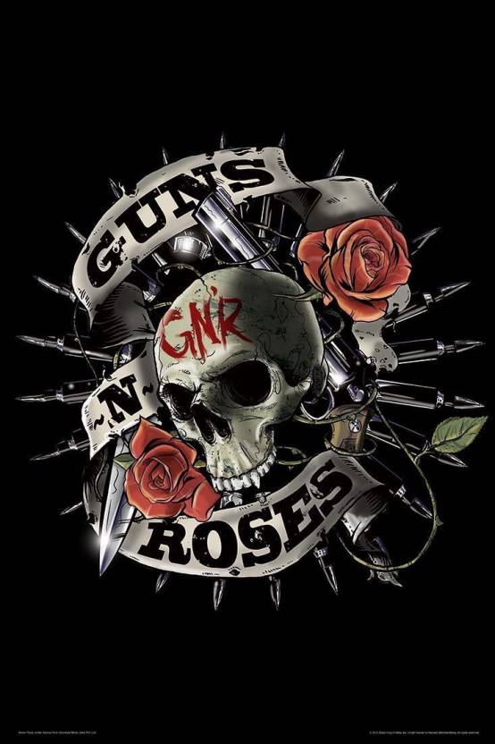 Eureka Designs Poster Guns N Roses Skull Paper Print Music