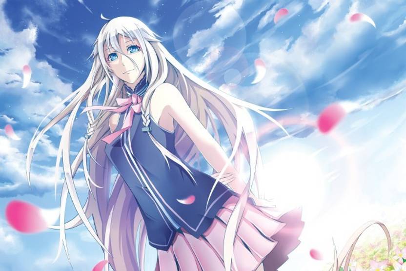 Eurekadesigns Anime Girl With White Hair And Blue Eyes Poster