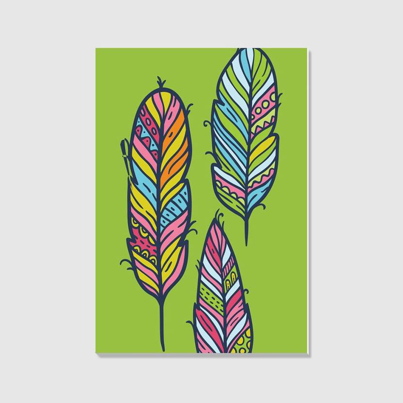 tribal feathers stretched and mounted canvas canvas art leena