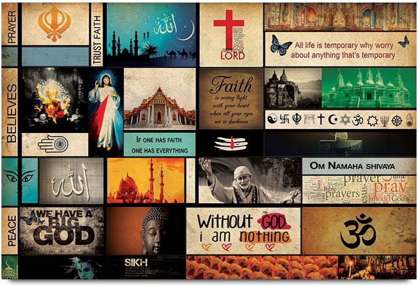 Many Religions One God Paper Print Religious Posters In
