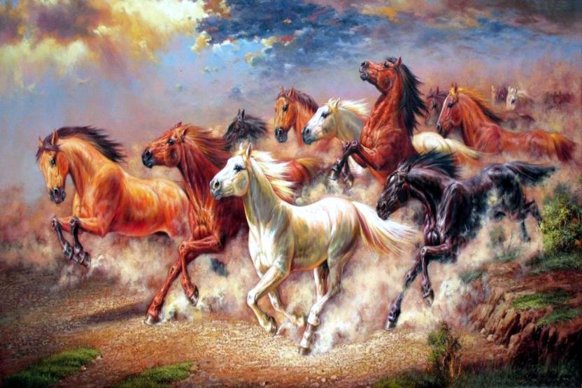 athah poster wall running horses paper print abstract posters in