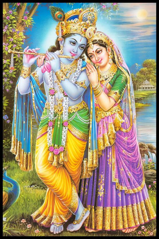 Lord Radha Krishna Poster Paper Print Religious posters in India